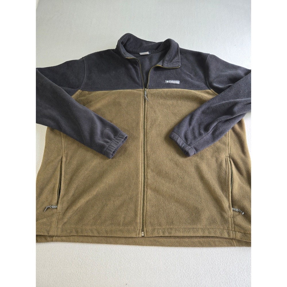 Columbia Steens Mountain Fleece Jacket Mens 3XT Green Gray Full Zip WT3220